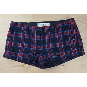Y2K Wool School Girl Preppy Tartan Plaid Mirco Mini Shorts 7/28 Hollister